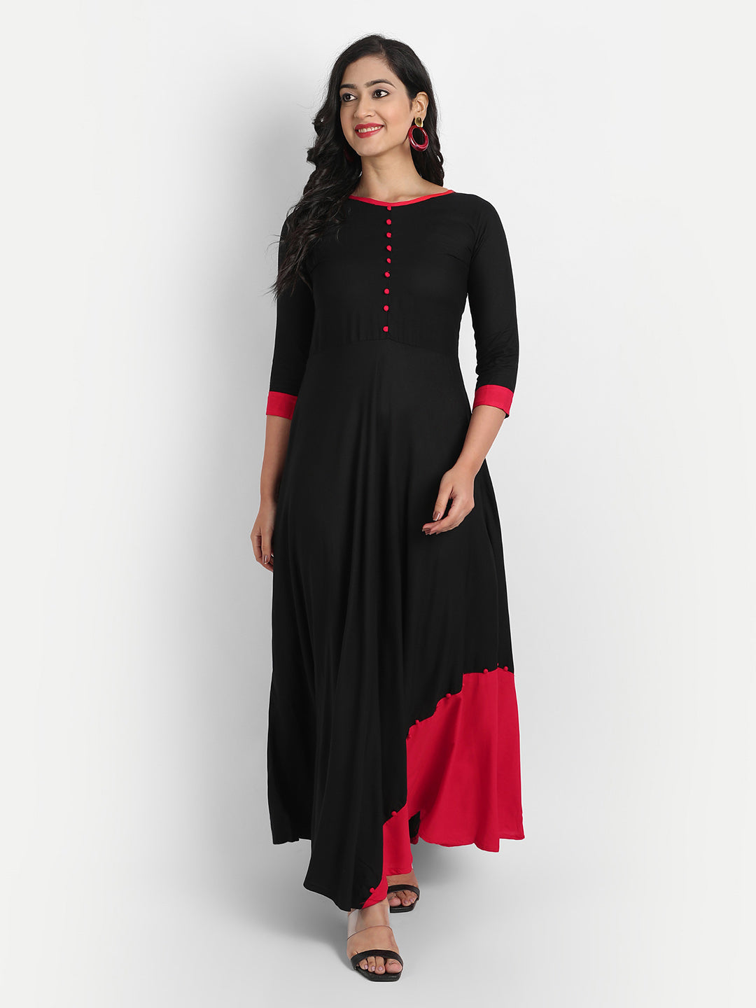 Women Black & Red Liva Maxi Dress