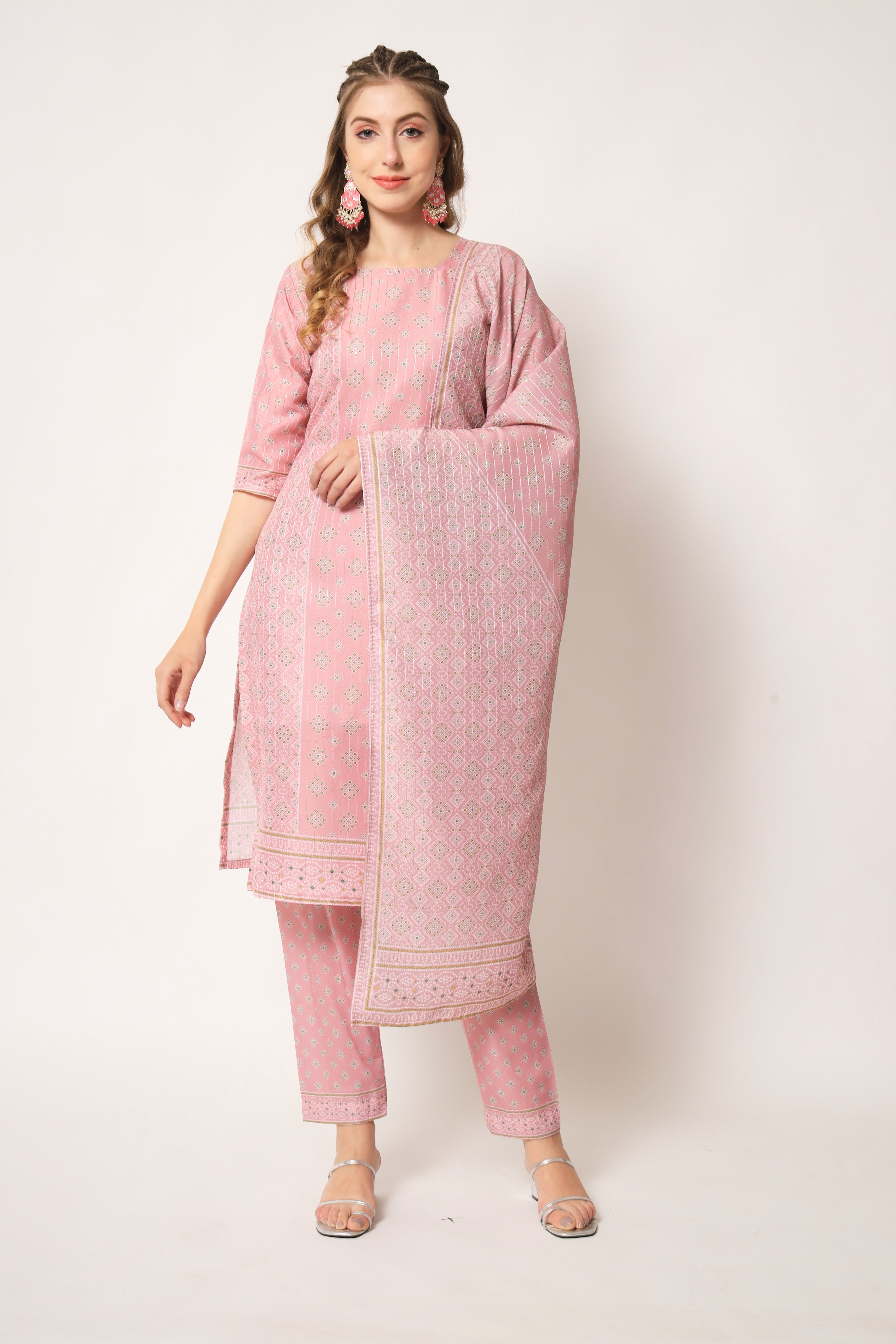 Embroidered Muslin Light Pink Trendy Salwar Kameez For Women